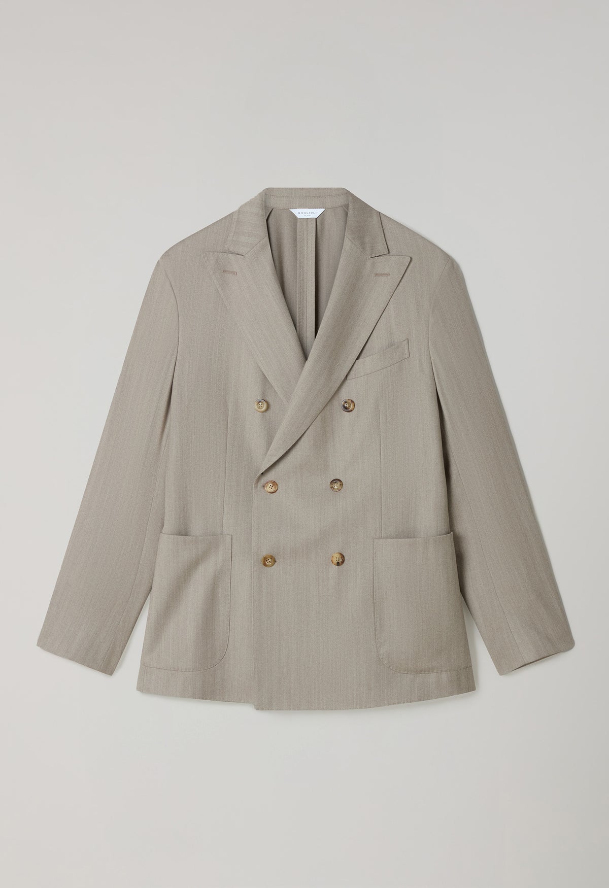Beige 14-Micron Herringbone double-breasted K-Suit