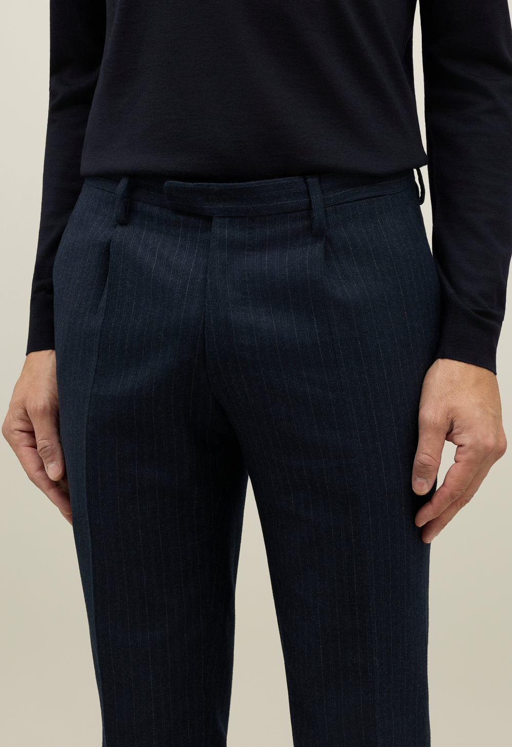 Blue Pinstripe Flannel double-breasted K-Suit