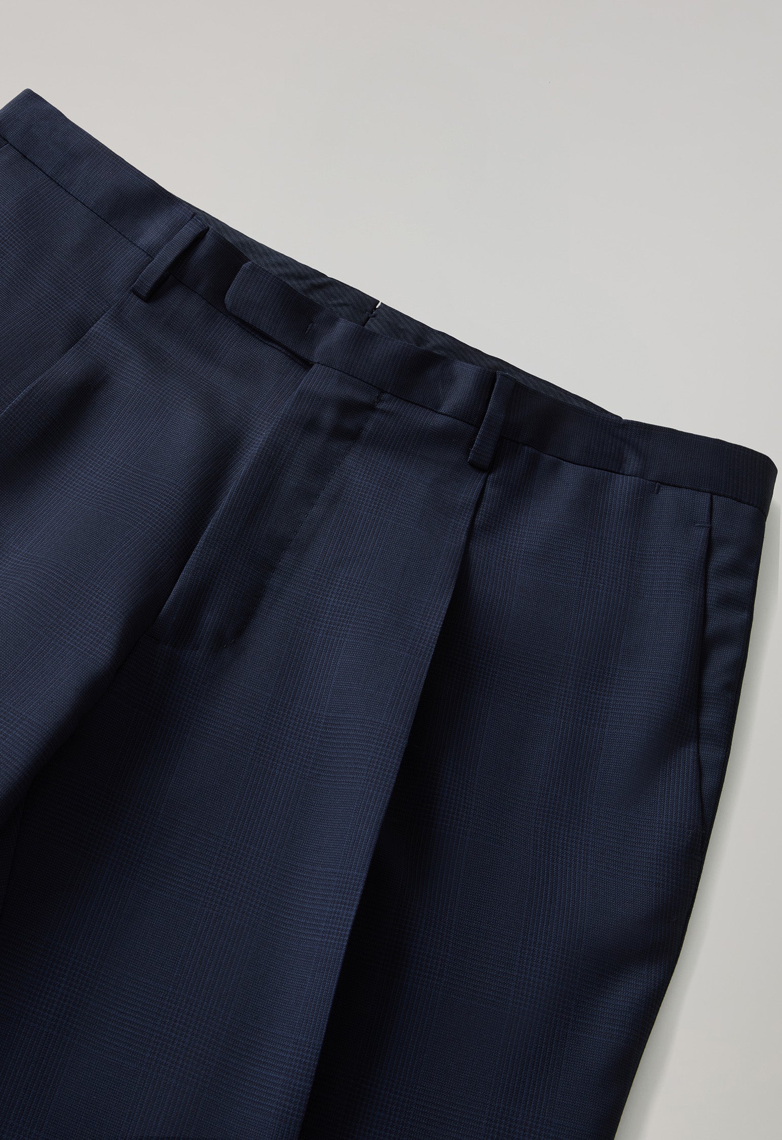 Blue Prince of Wales Wool Double-Breasted K-Suit