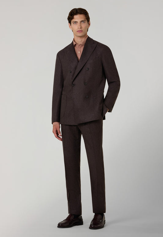 Brown Washed Flannel double-breasted K-Suit