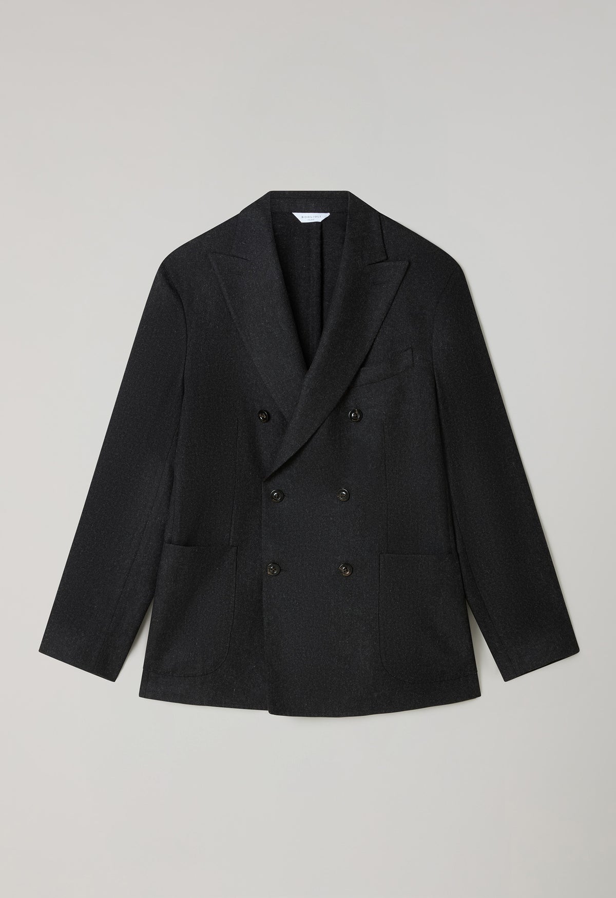 Dunkelgrüner, zweireihiger K-Jacket-Anzug aus gewaschenem Flanell