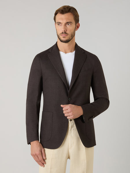 ウール ブラウン K.JACKET <美品>BOGLIOLI ジャケット CareOfCarl.com at Brown Dark Blazer Wool Check Jacket K Boglioli 48 スーツ