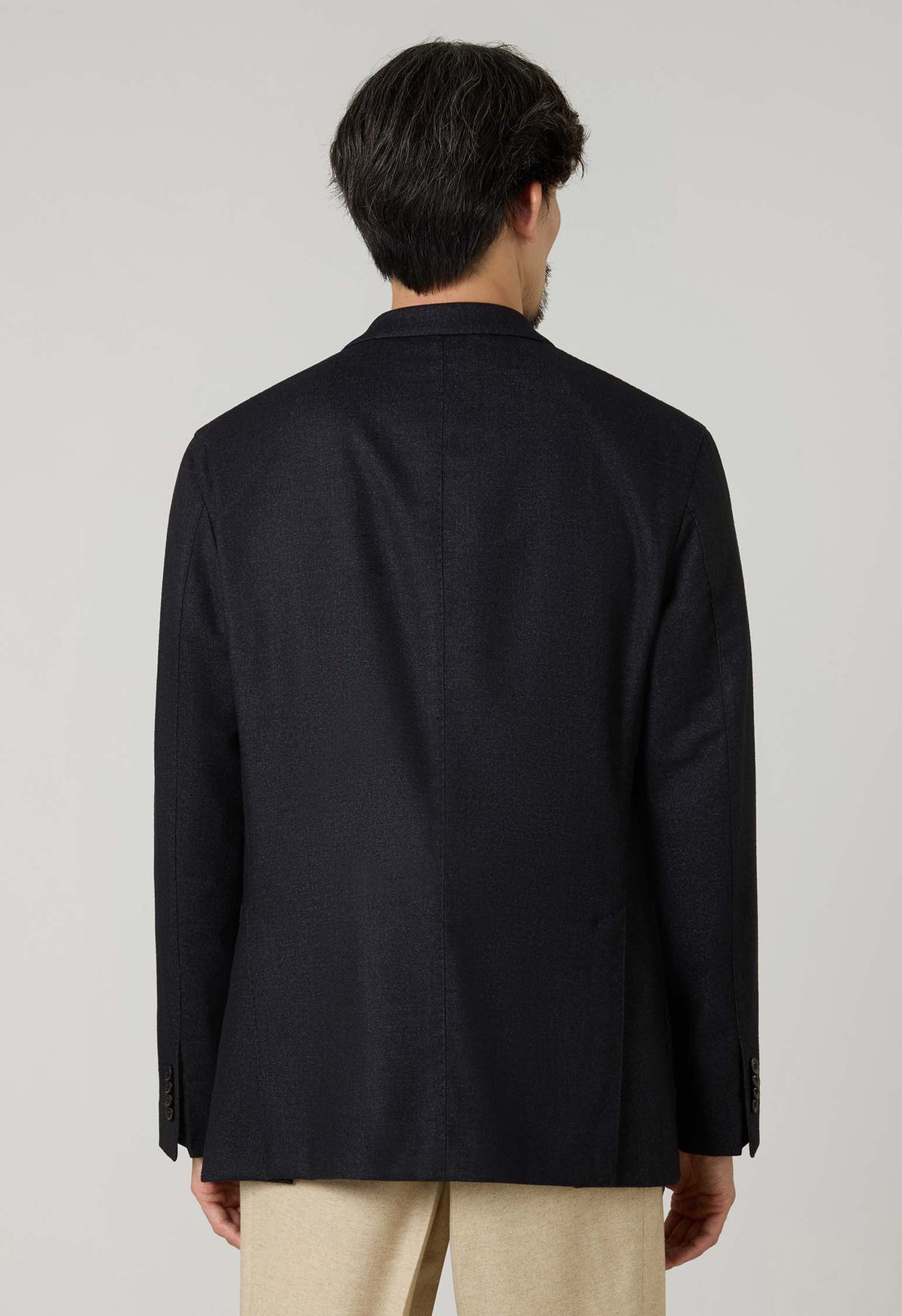 K-Jacket  in lana tinta in capo grigio scuro
