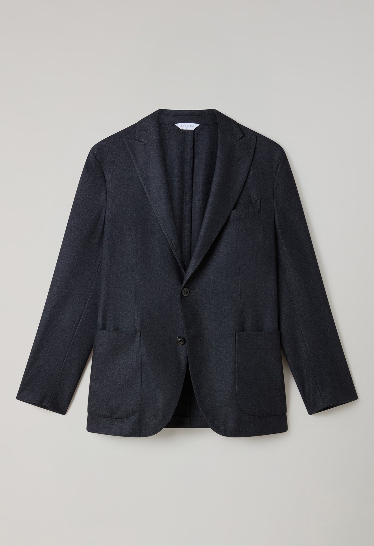 Dunkelgraue, stückgefärbte K-Jacket aus Wolle