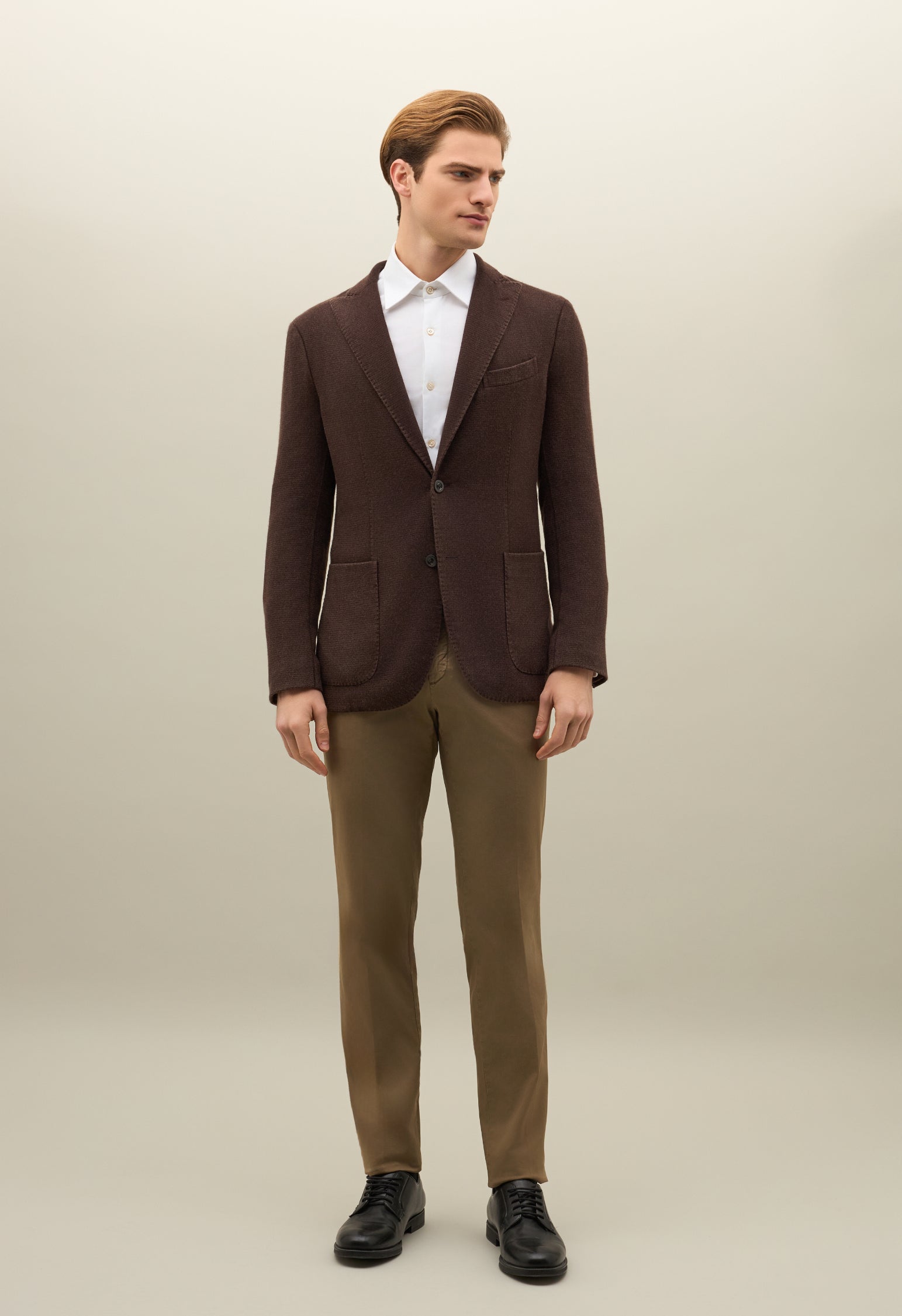 Brown Garment Dyed Cashmere K-Jacket