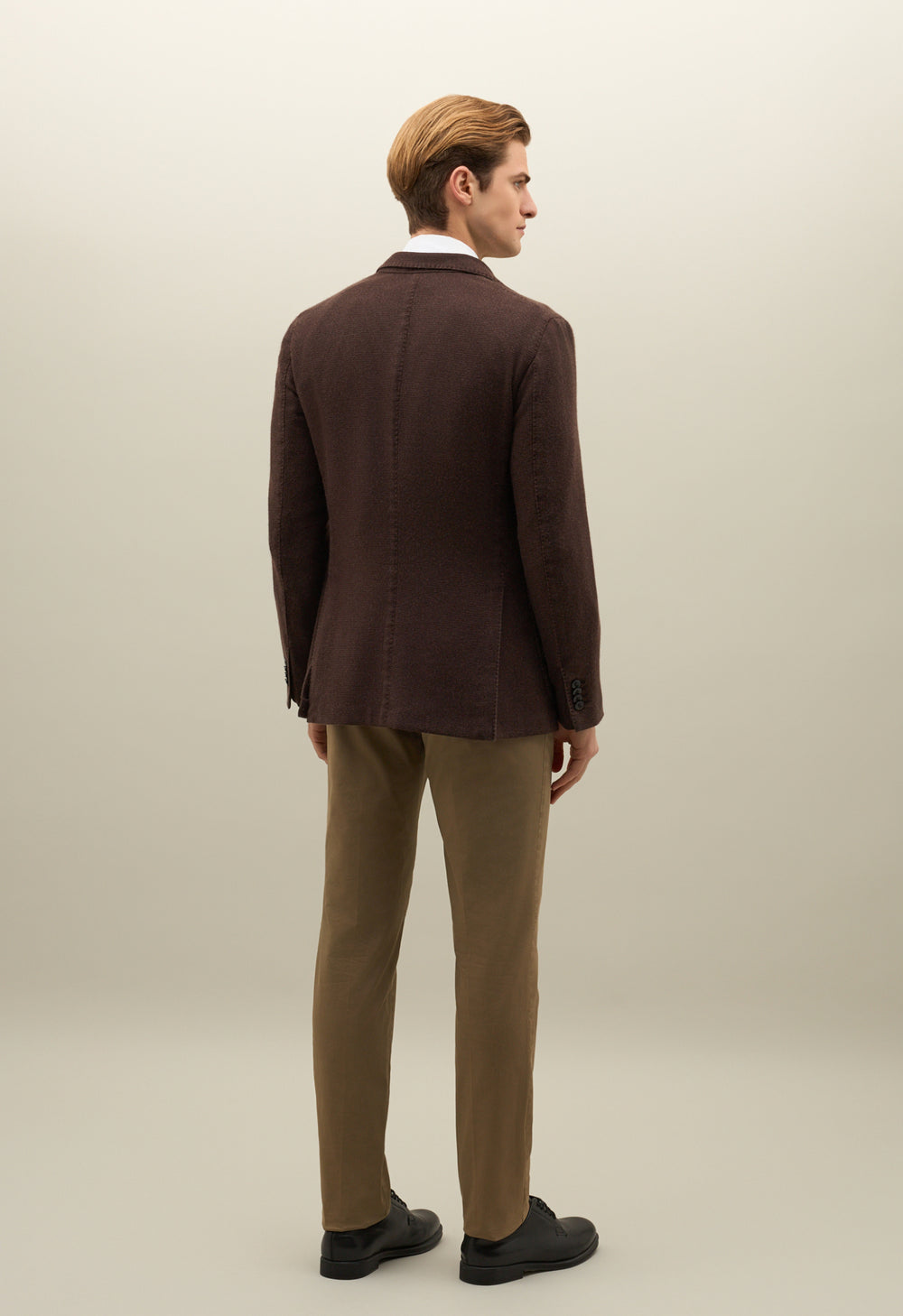 Brown Garment Dyed Cashmere K-Jacket