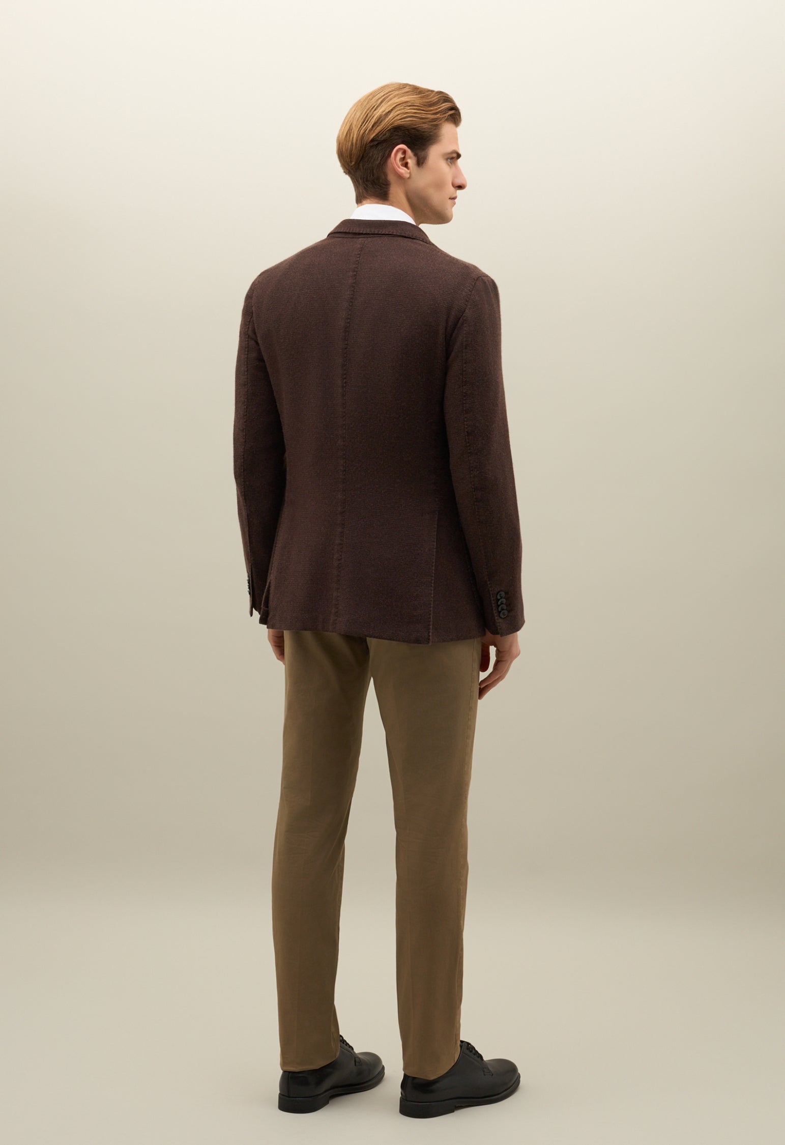 Brown Garment Dyed Cashmere K-Jacket