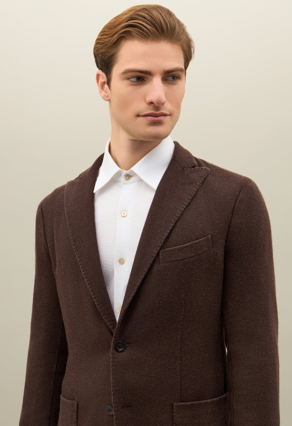 Brown Garment Dyed Cashmere K-Jacket