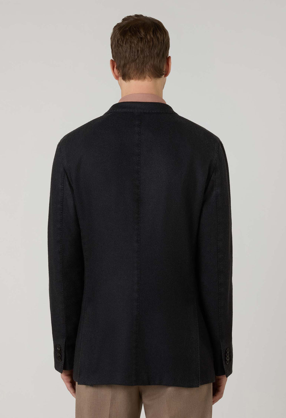 Schwarzes Stückgefärbte K-Jacket aus Kaschmir