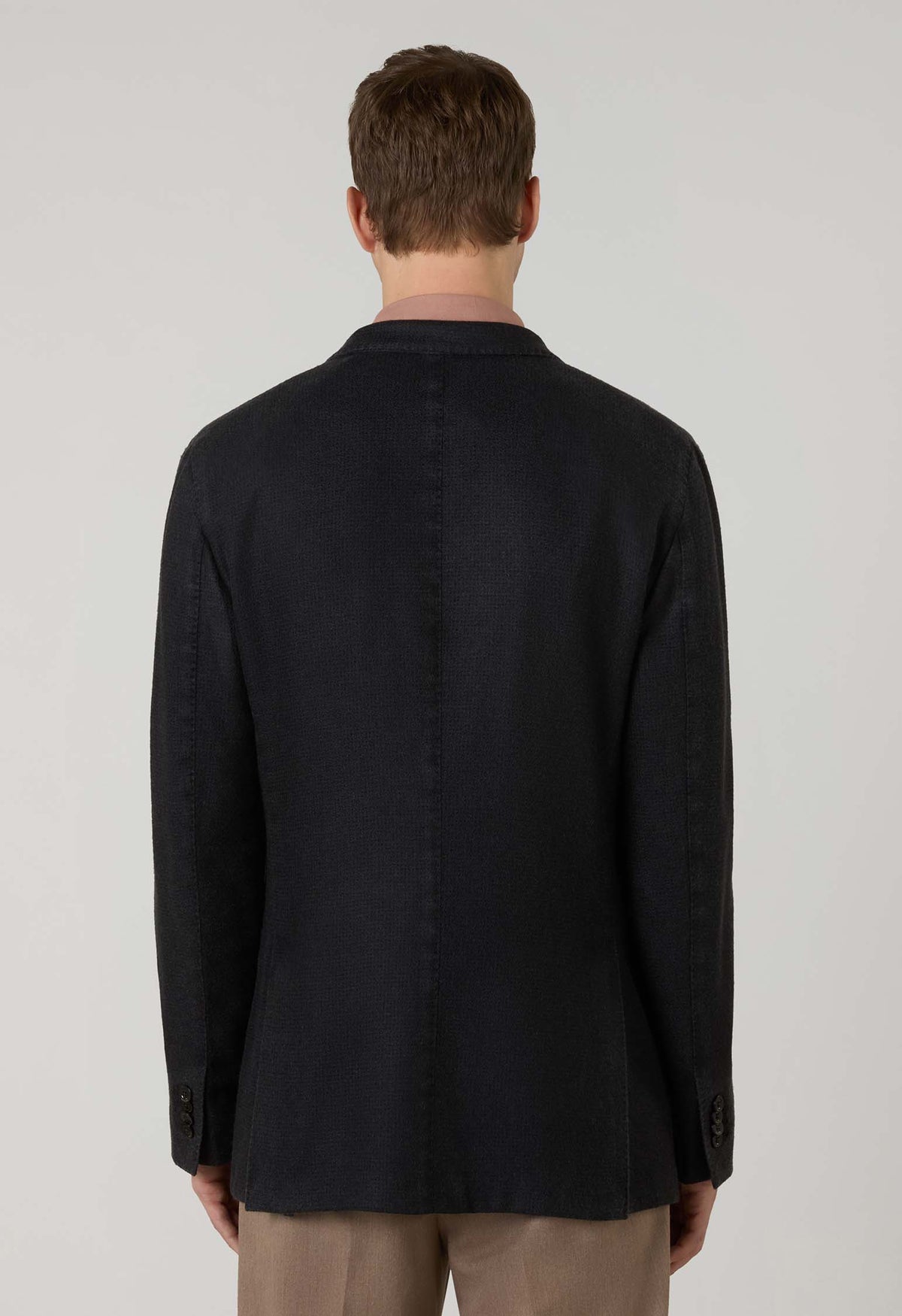 Schwarzes Stückgefärbte K-Jacket aus Kaschmir