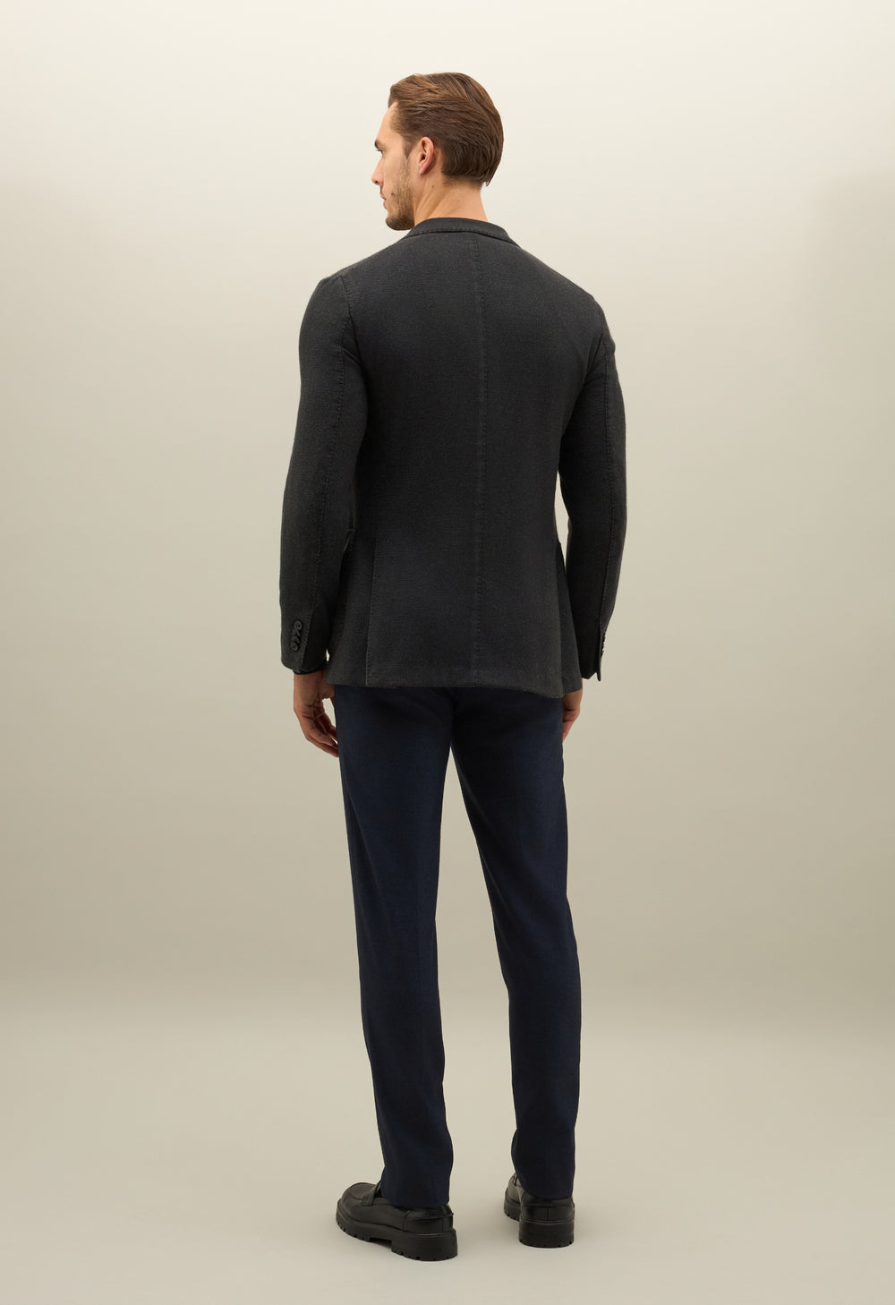 Black Garment Dyed Cashmere K-Jacket