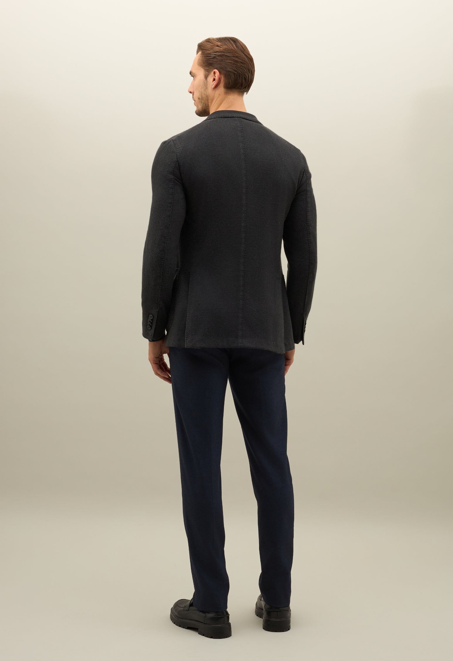 Black Garment Dyed Cashmere K-Jacket