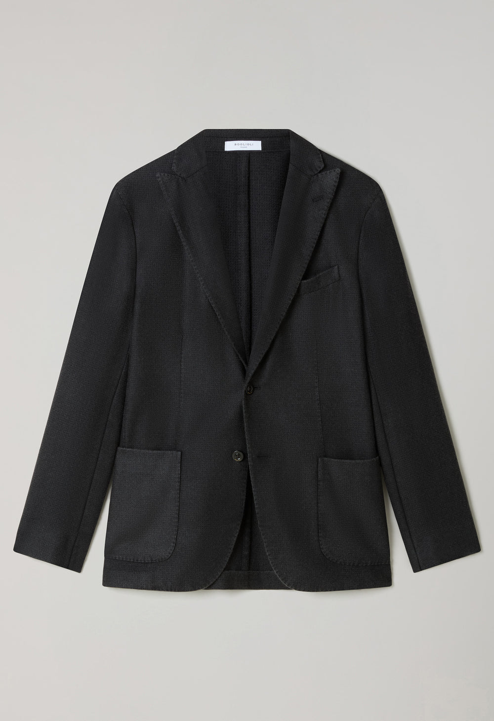 Schwarzes Stückgefärbte K-Jacket aus Kaschmir