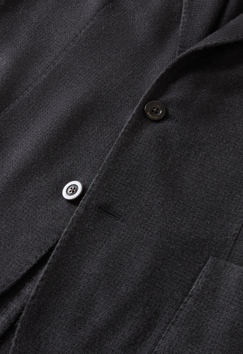 Schwarzes Stückgefärbte K-Jacket aus Kaschmir