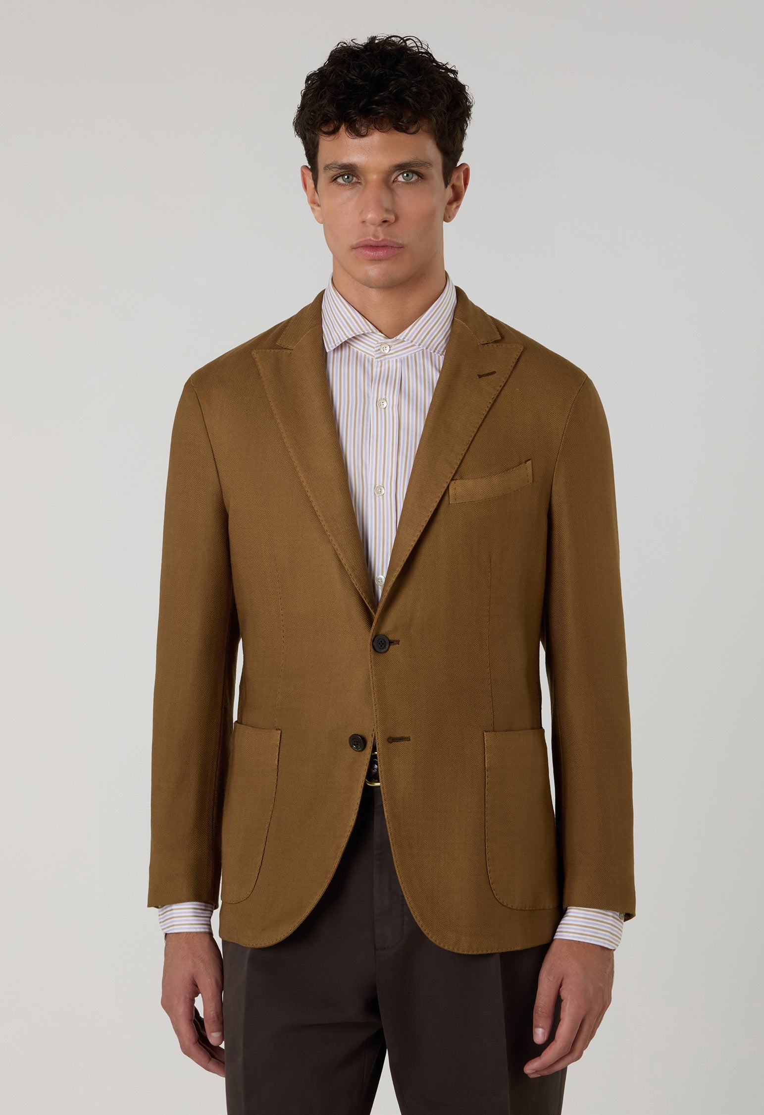 Camel Garment Dyed twill High Performance Wool K-Jacket
