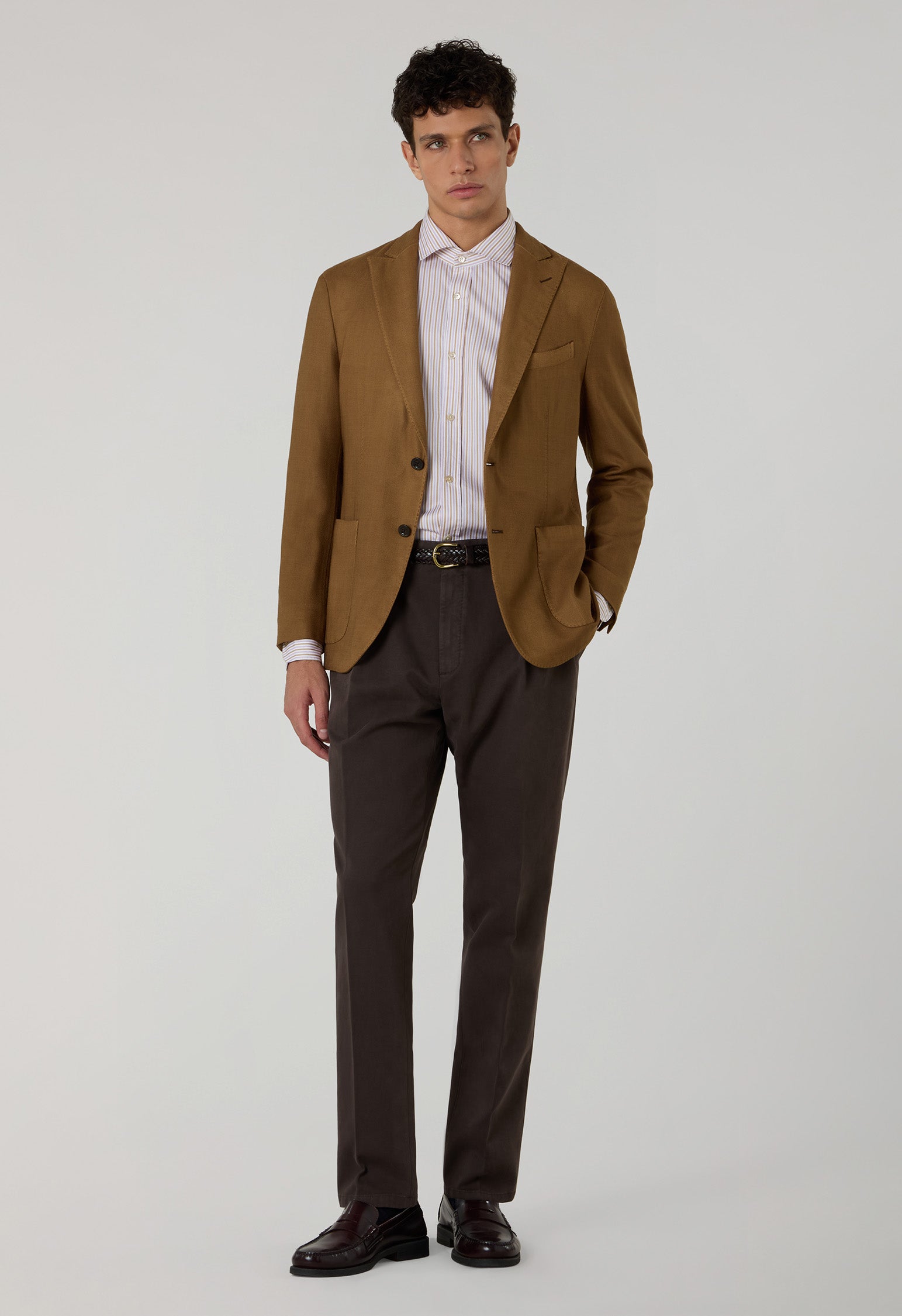 Camel Garment Dyed twill High Performance Wool K-Jacket