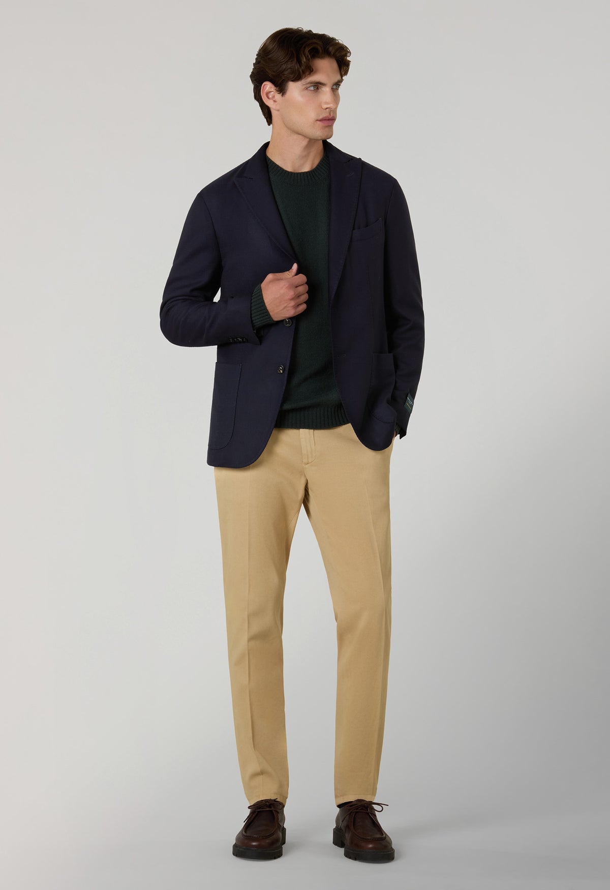 Dark Blue Garment Dyed High Performance Wool K-Jacket