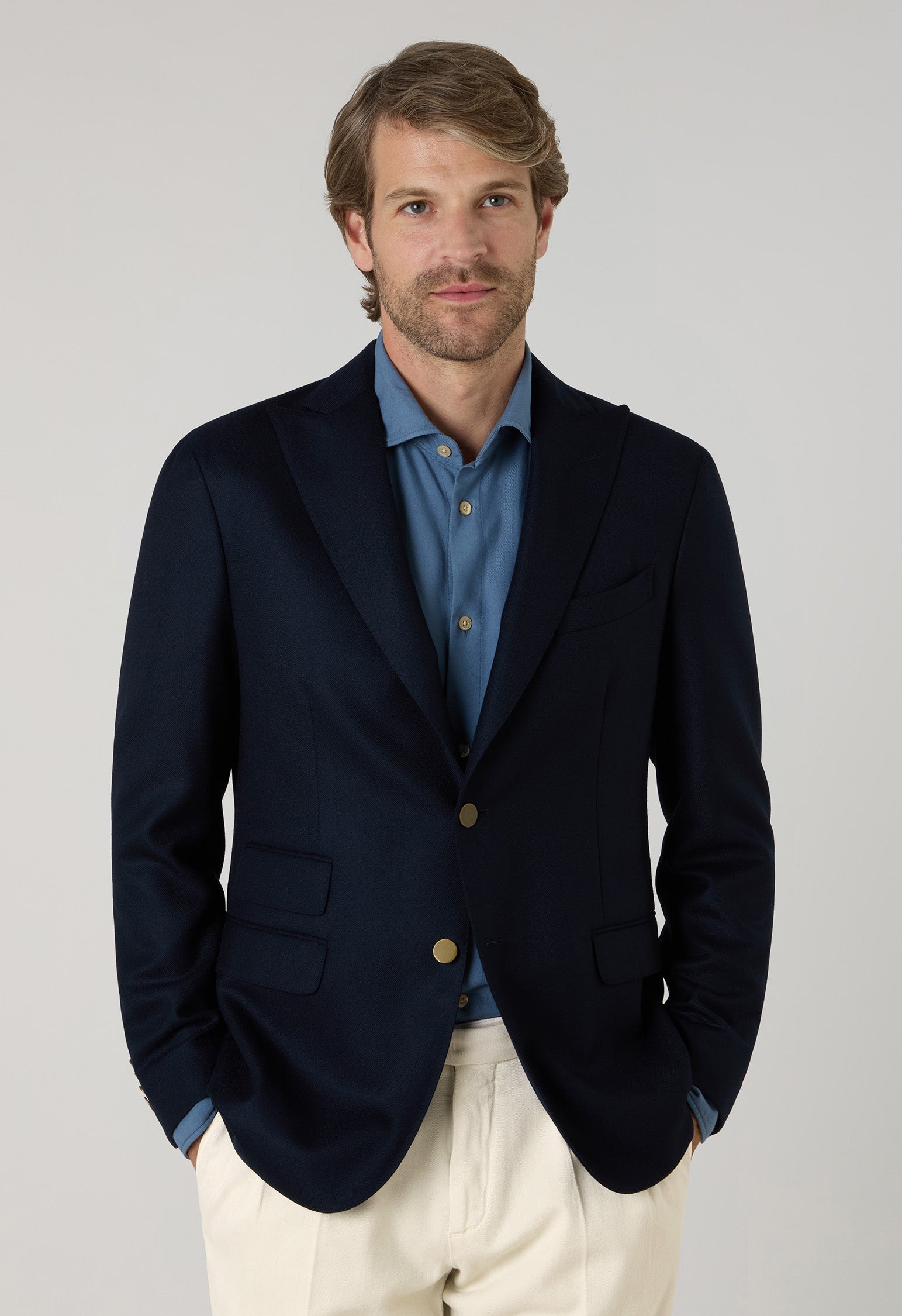 BOGLIOLI K.JACKET ダブル テーラードジャケット ネイビー XL Blue Wool Hopsack K-Jacket | Boglioli® – BoglioliMilano