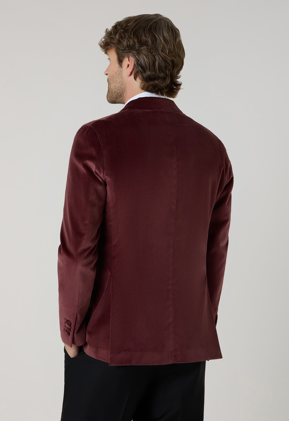 Mahogany Plain Velvet Tuxedo Jacket