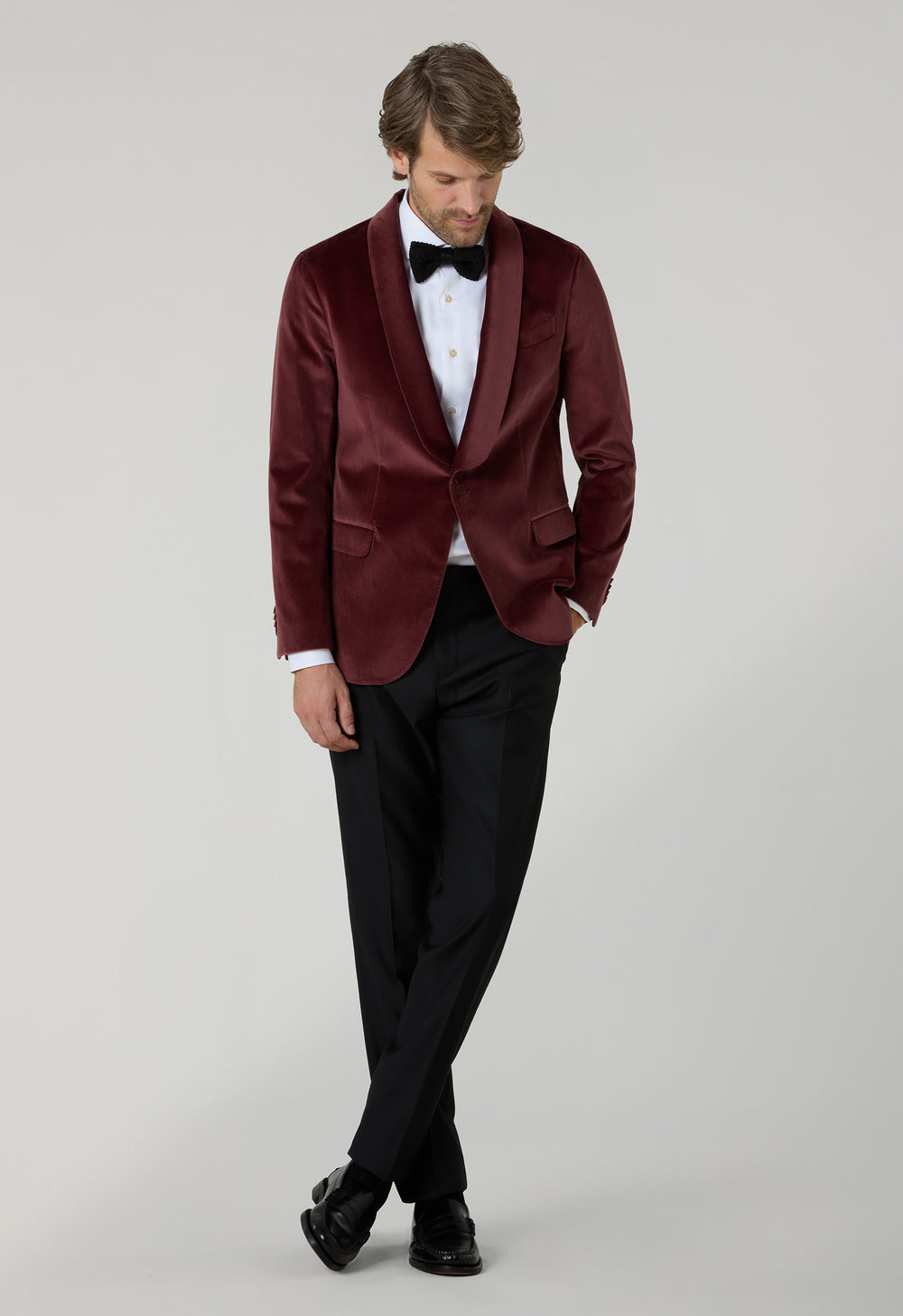 Mahogany Plain Velvet Tuxedo Jacket