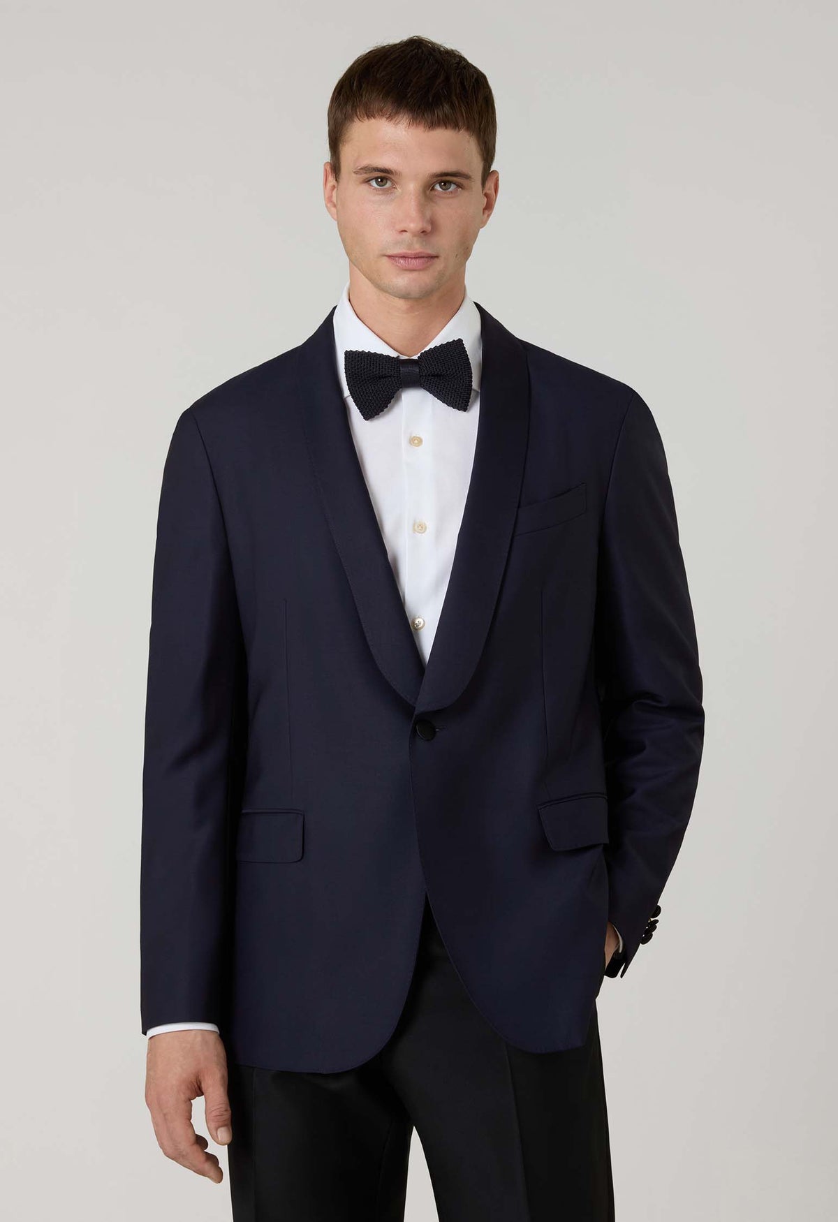 K-Jacket Evening in lana satin blu