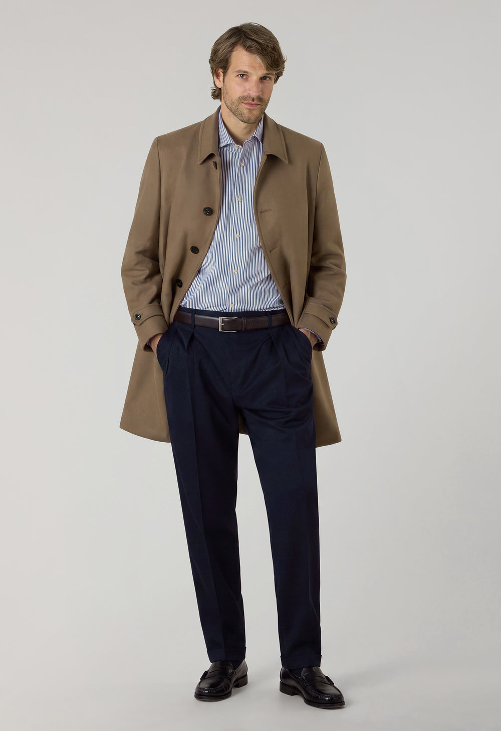 Cappotto Duster in lana beige
