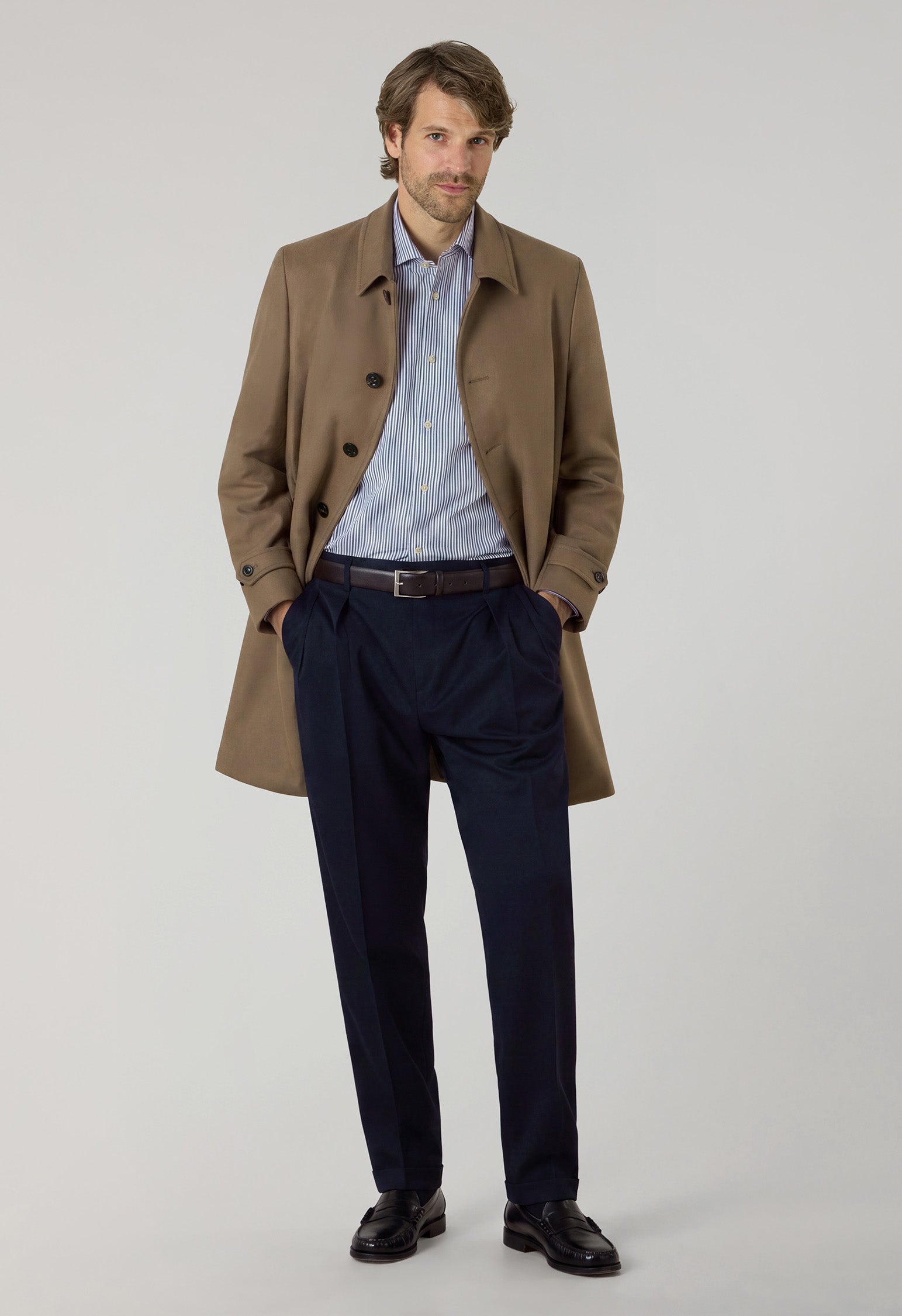 Cappotto Duster in lana beige