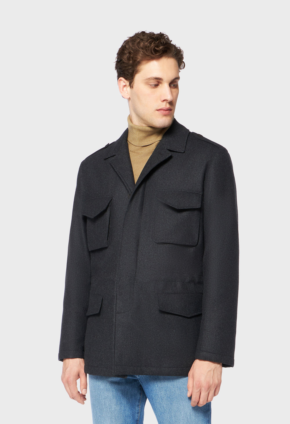 Green Virgin wool Field padded jacket