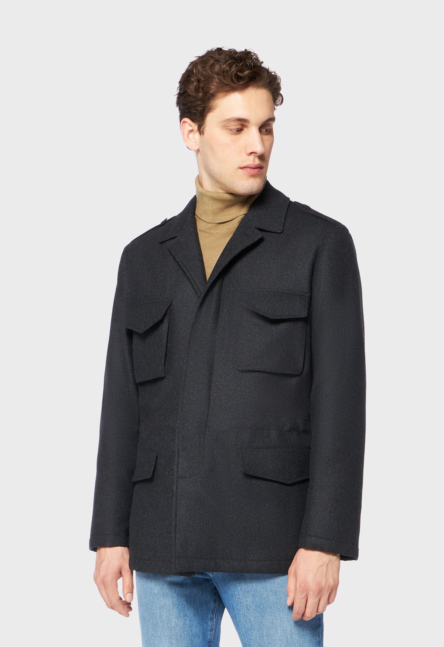 Green Virgin wool Field padded jacket