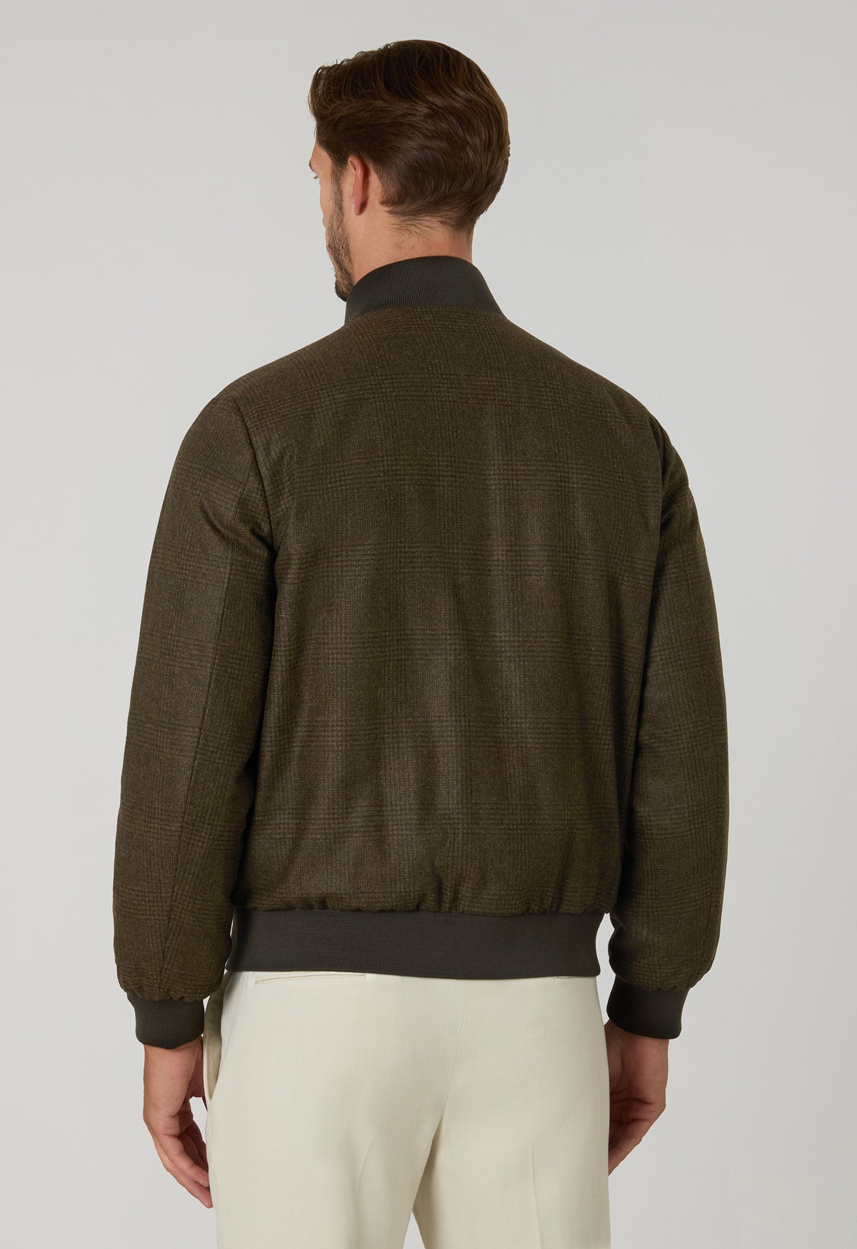 Green Prince of Wales Flannel Bomber Jacket