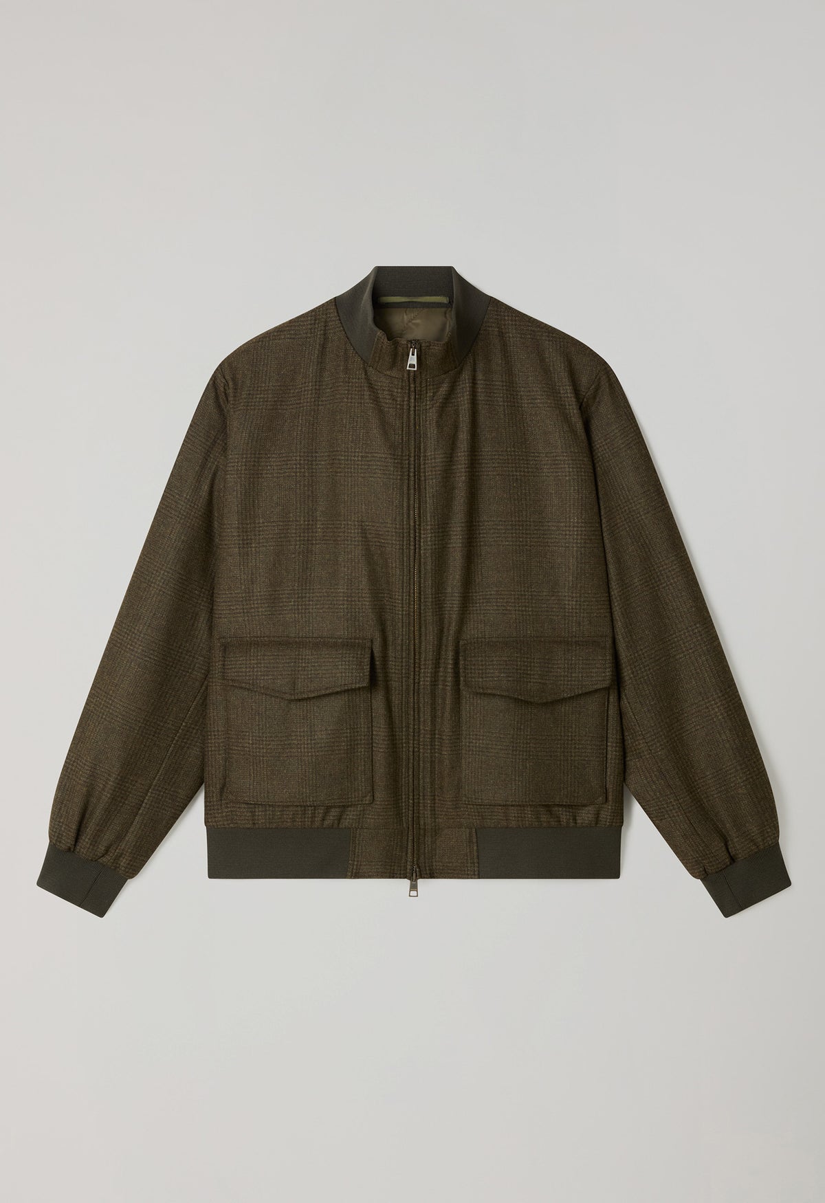 Green Prince of Wales Flannel Bomber Jacket