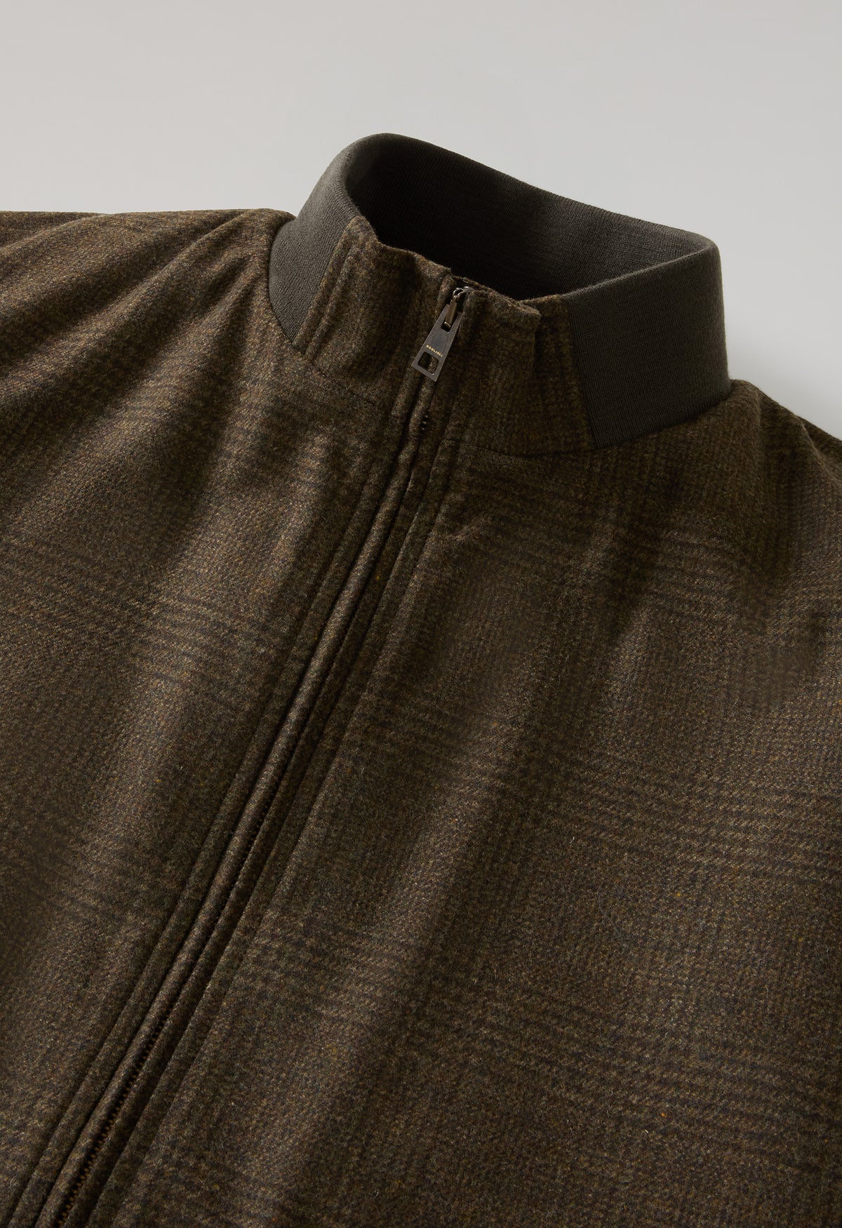Green Prince of Wales Flannel Bomber Jacket