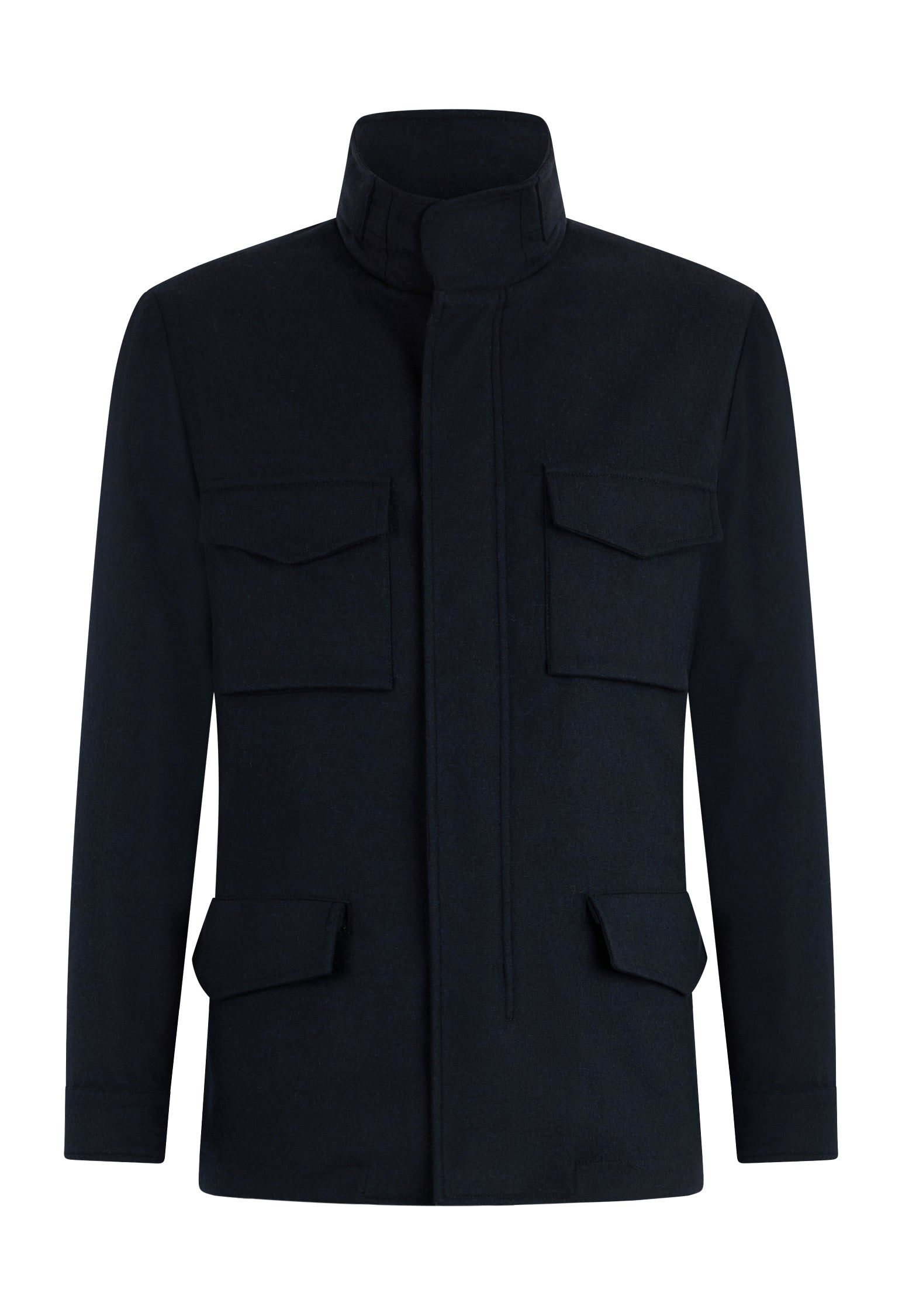 Blue Flannel Padded Field Jacket 