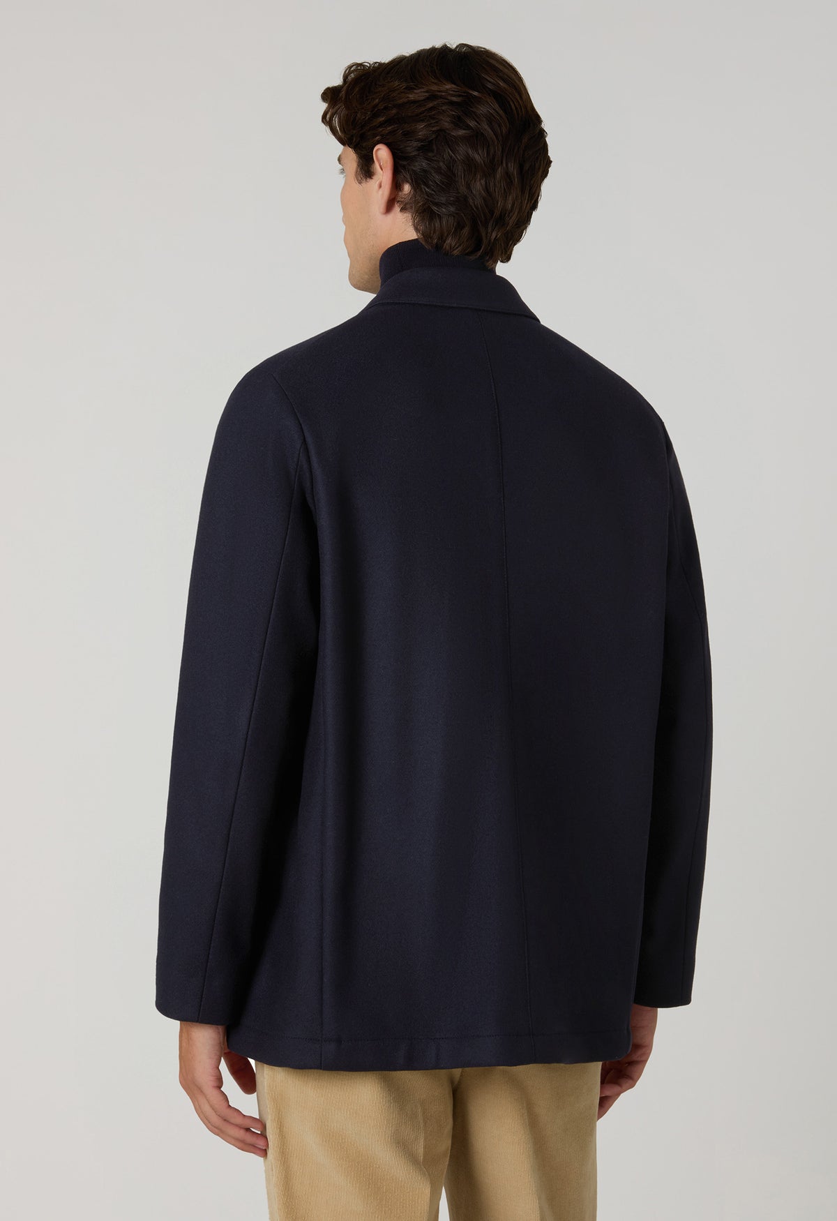 Blue Wool Felt Peacoat 