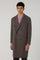 Cappotto doppiopetto in lana e cashmere pied-de-poule marrone