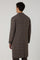Cappotto doppiopetto in lana e cashmere pied-de-poule marrone