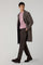 Cappotto doppiopetto in lana e cashmere pied-de-poule marrone