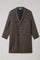 Cappotto doppiopetto in lana e cashmere pied-de-poule marrone