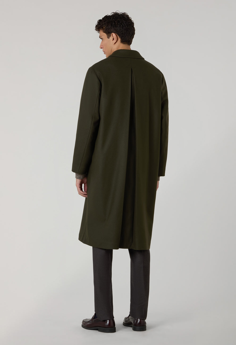 Cappotto Loden in lana con piega posteriore verde