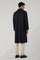 Cappotto Loden in lana con piega posteriore blu