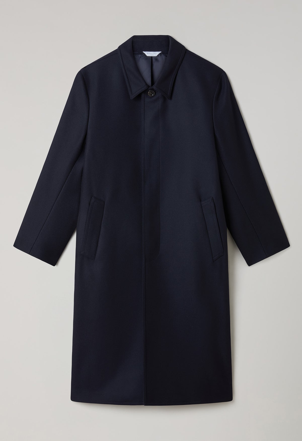Cappotto Loden in lana con piega posteriore blu