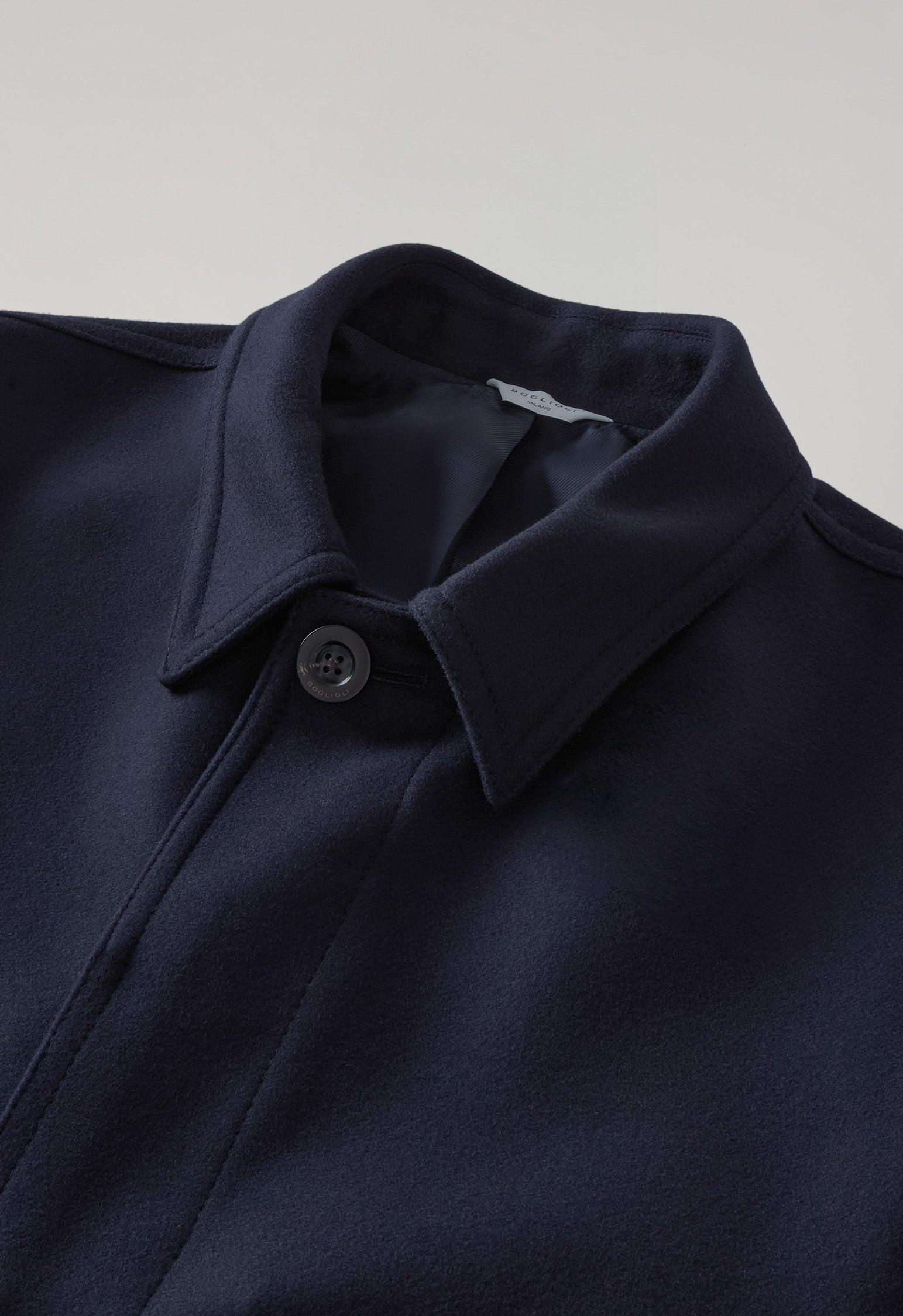 Cappotto Loden in lana con piega posteriore blu