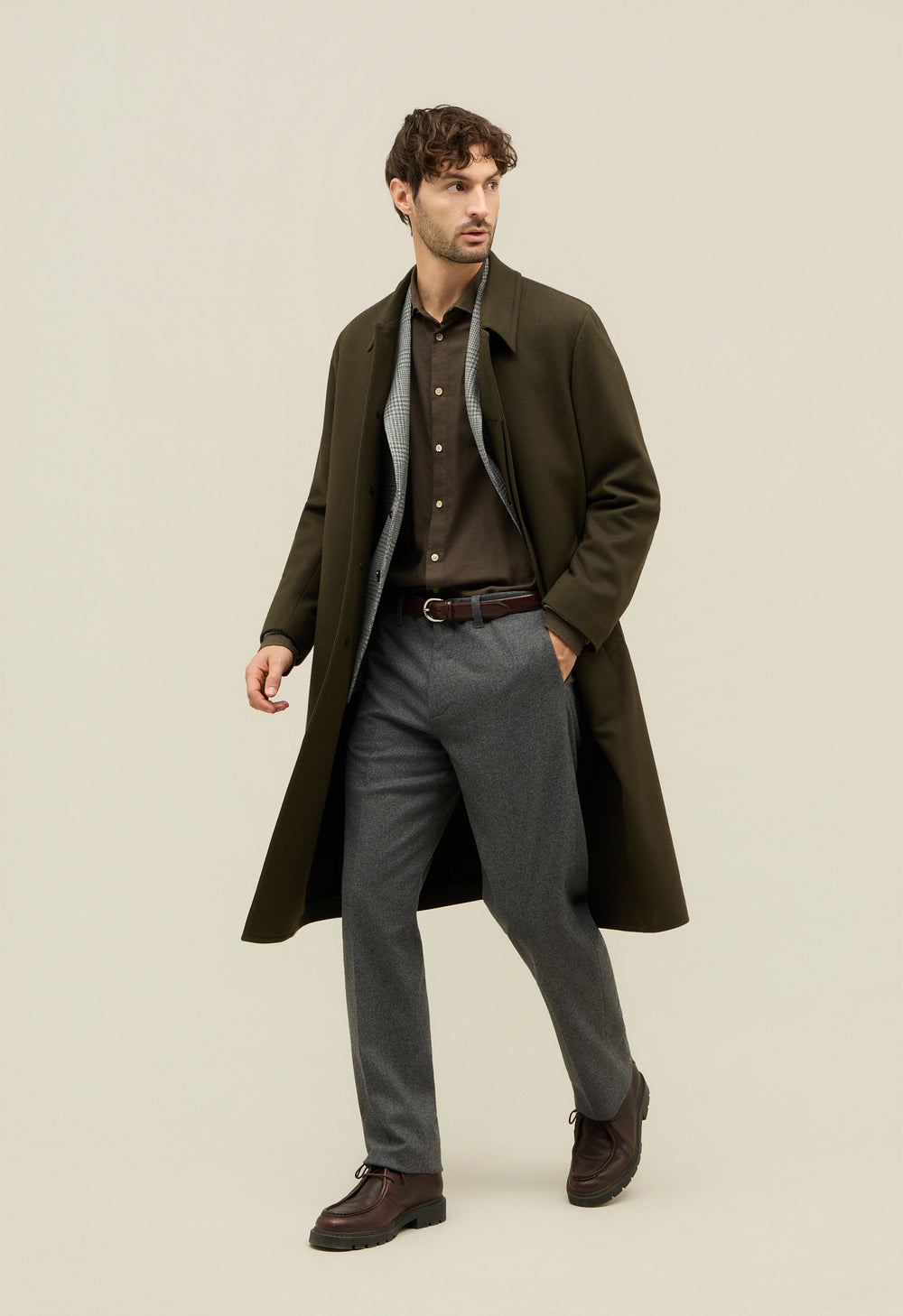 Green Wool Felt Loden Coat