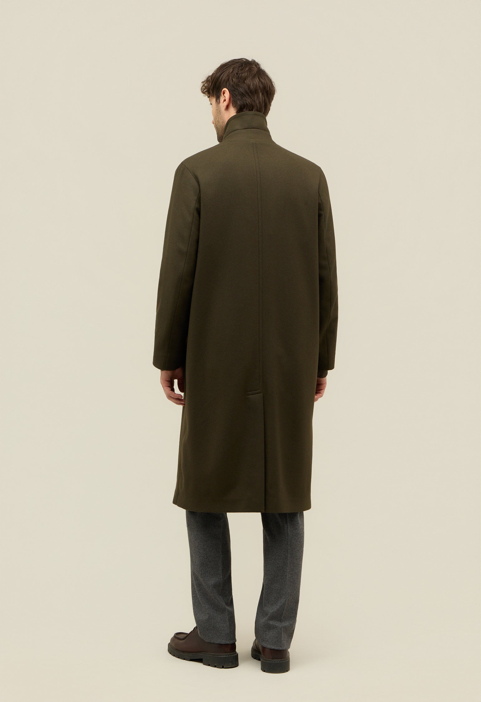 Green Wool Felt Loden Coat