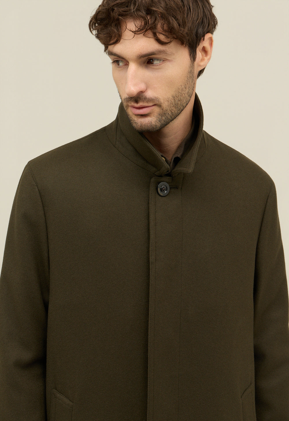 Green Wool Felt Loden Coat