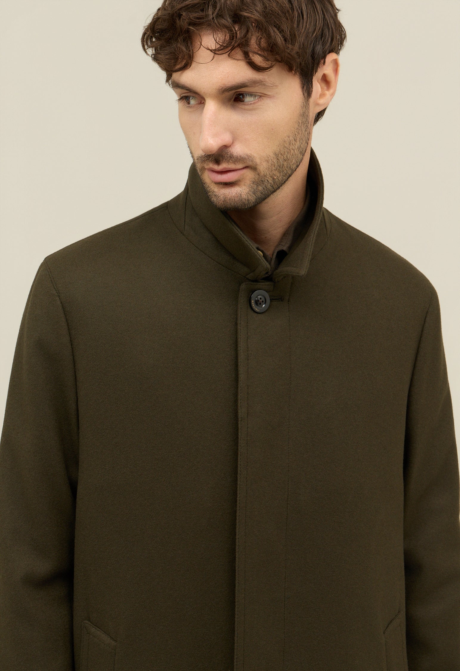 Green Wool Felt Loden Coat