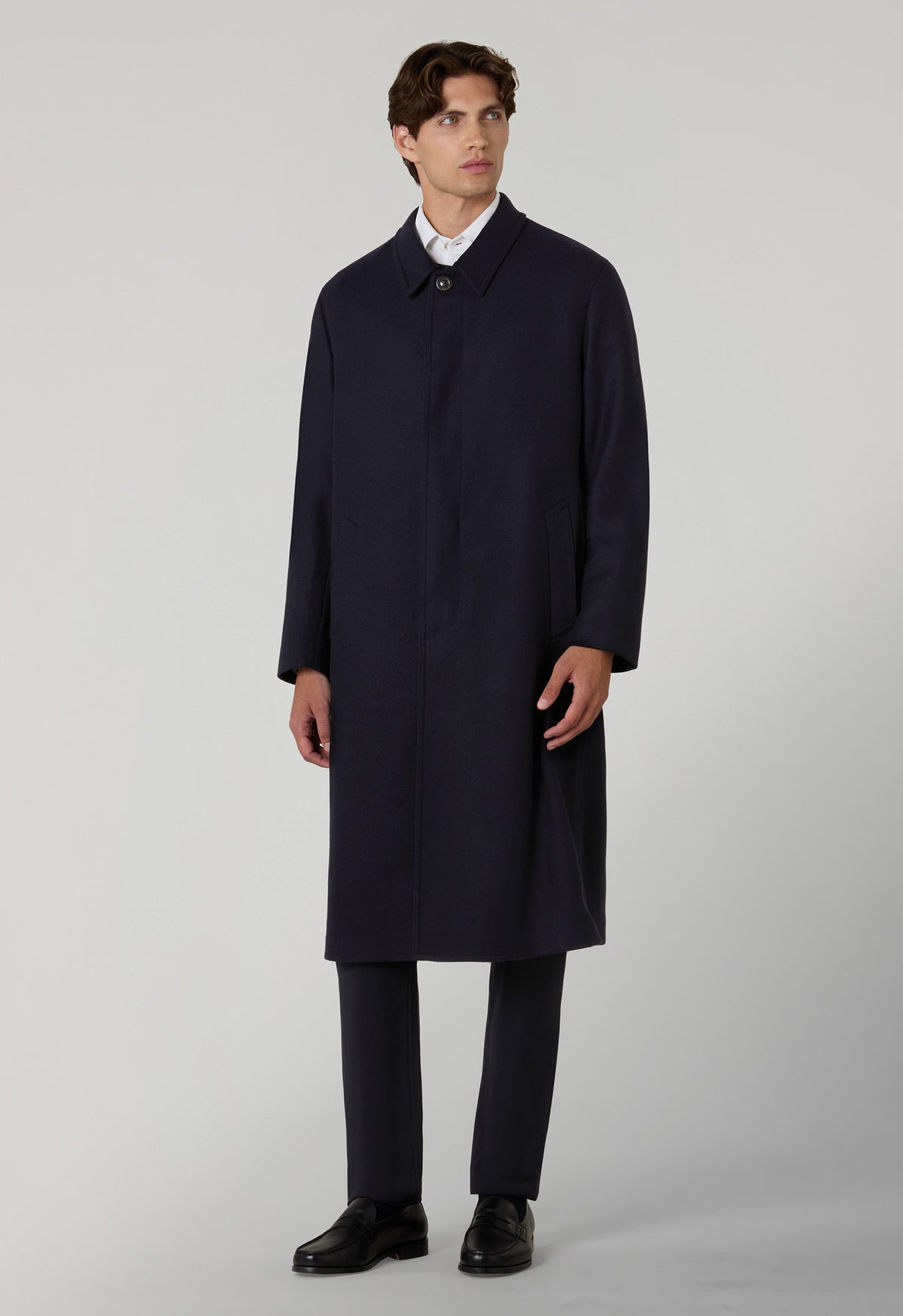 Blue Wool Felt Loden Coat