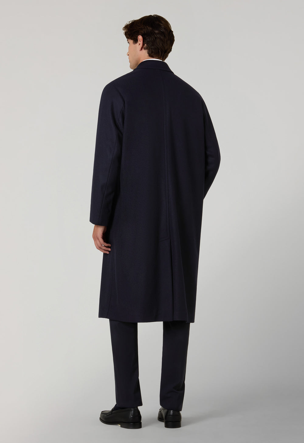 Blue Wool Felt Loden Coat