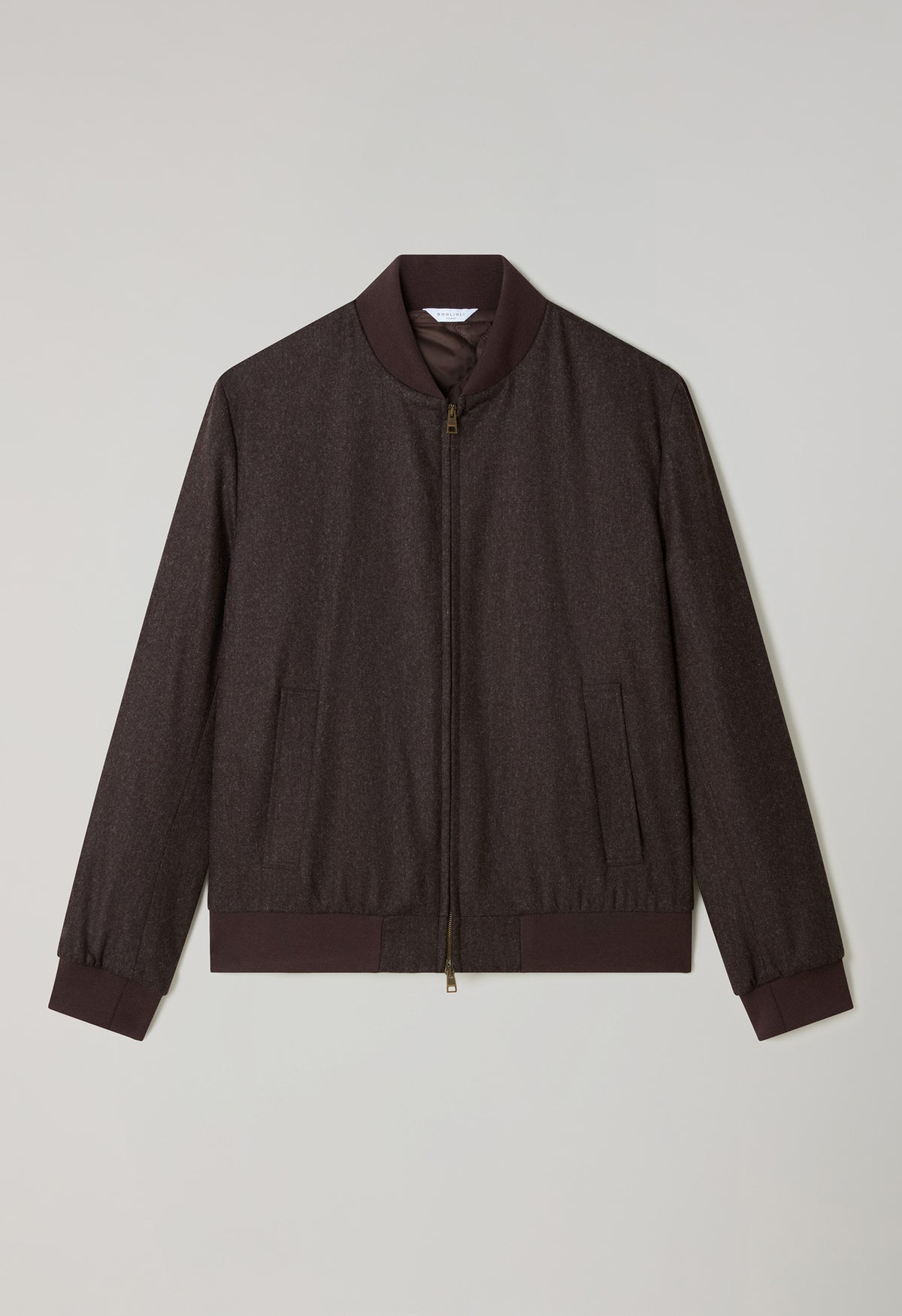 Brown Washed Flannel Padded Bomber