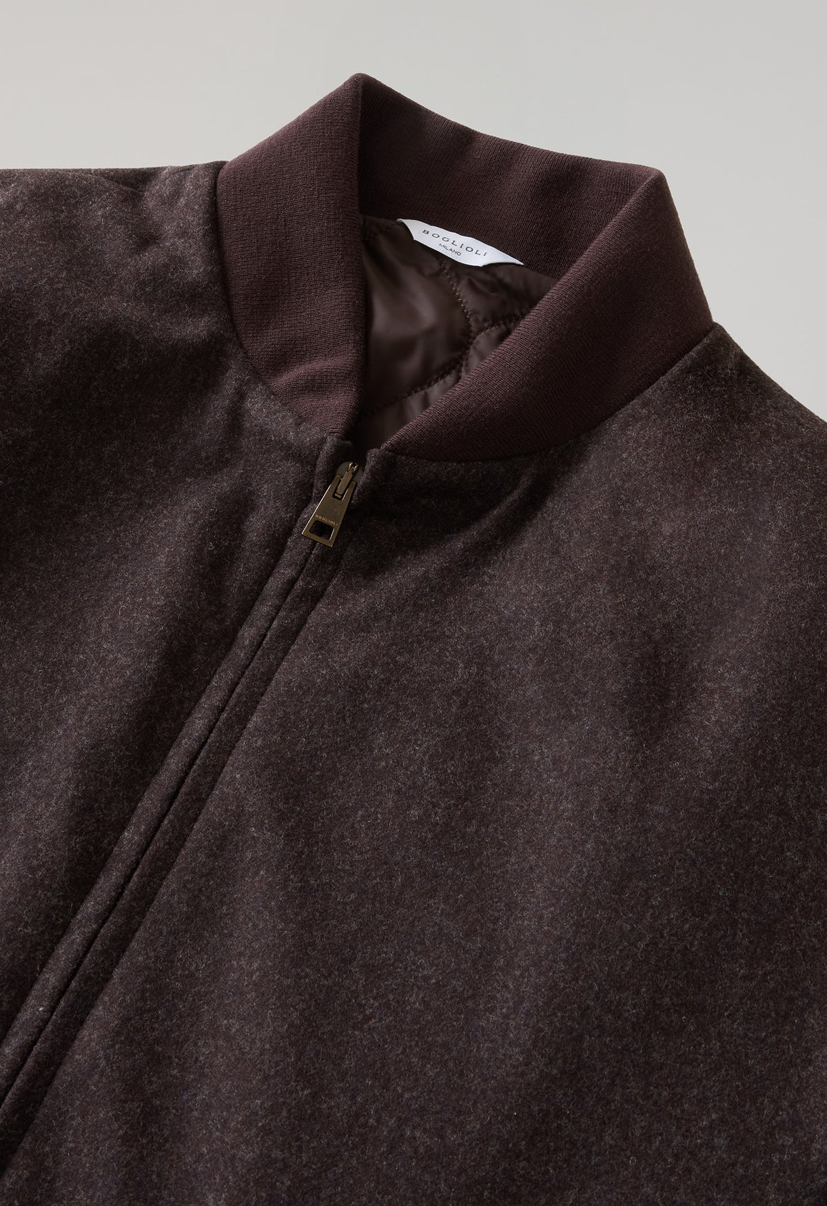 Brown Washed Flannel Padded Bomber